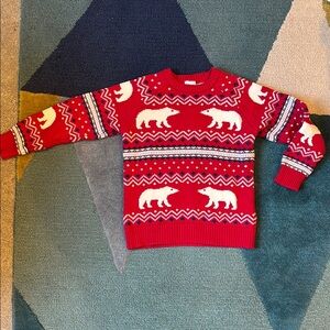 Hanna Andersson Red and White Nordic Sweater polar bears